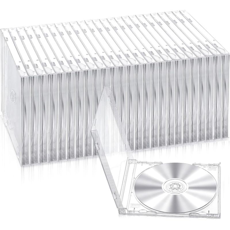 KUANGYE - Pack 25pcs Cajas Transparente Para Cd Simple Transparente