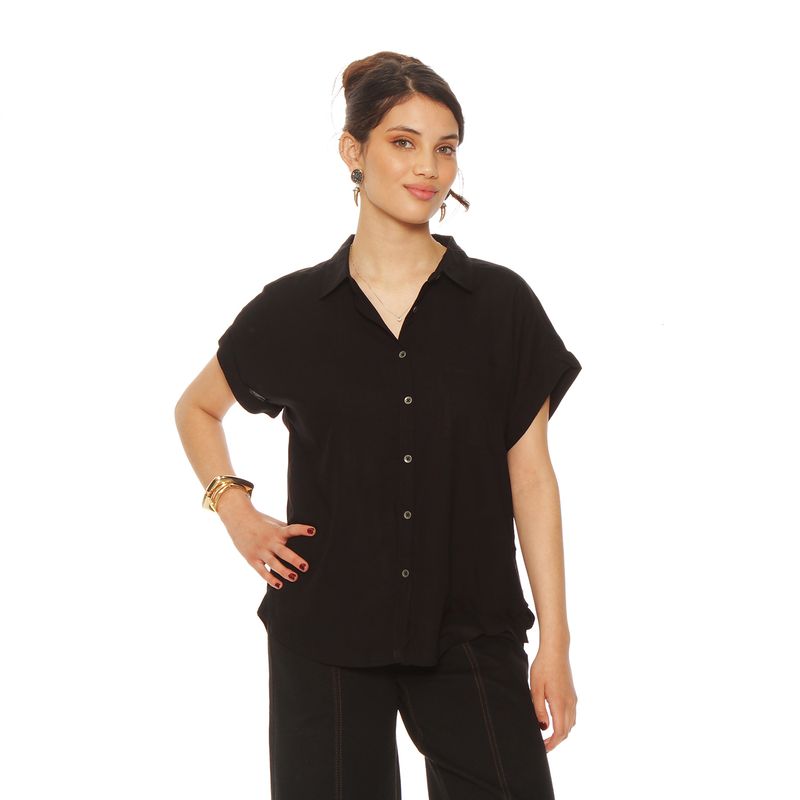 WADOS - BLUSA MANGA CORTA ABOTONADA EN DELANTERO Y BOLSILLO