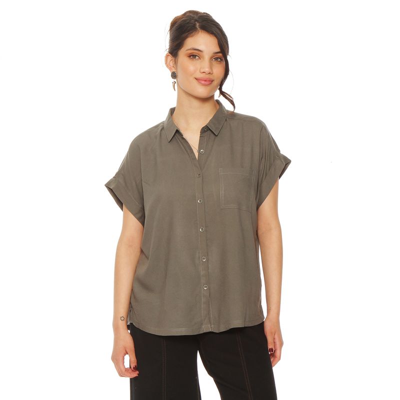 WADOS - BLUSA MANGA CORTA ABOTONADA EN DELANTERO Y BOLSILLO