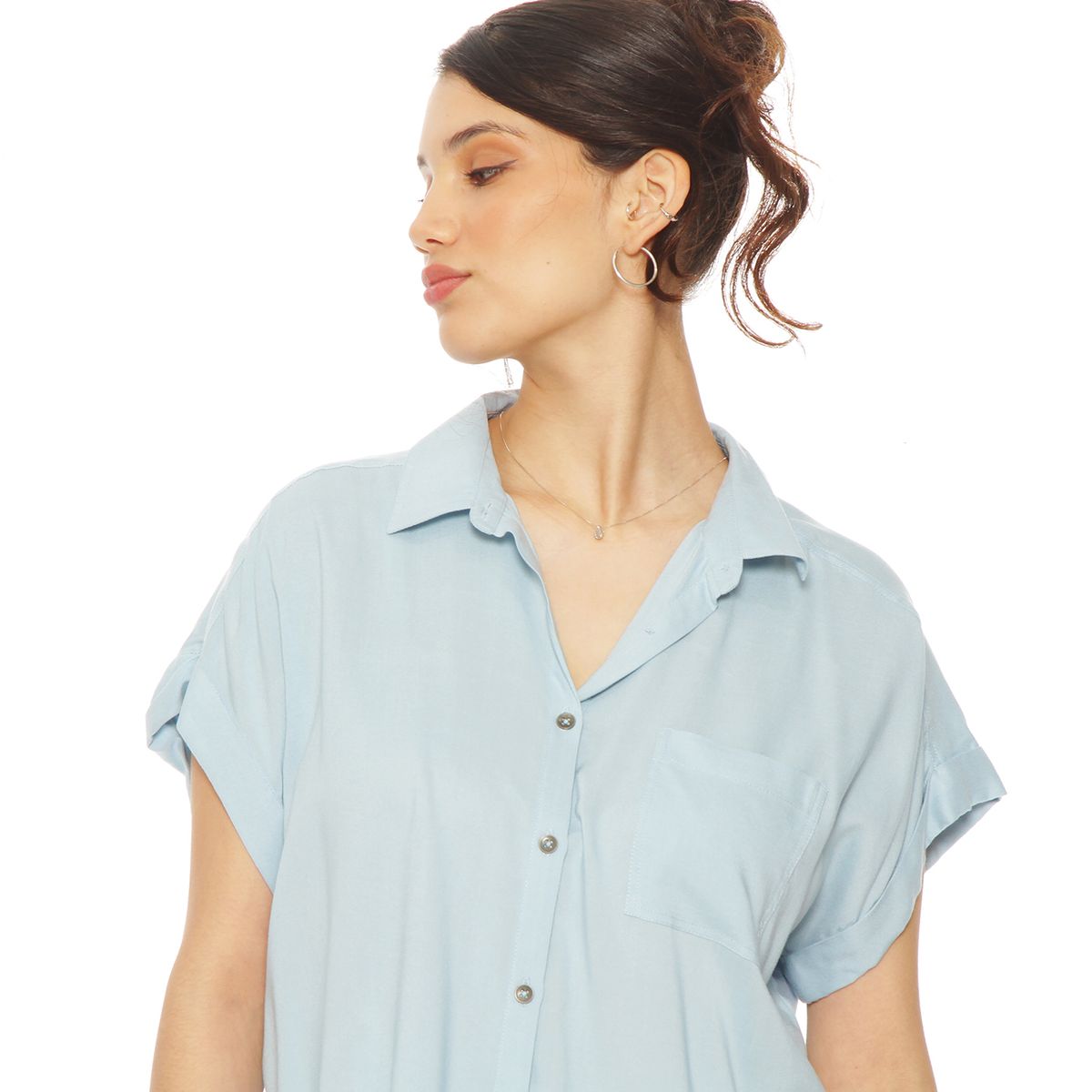 WADOS - BLUSA MANGA CORTA ABOTONADA EN DELANTERO Y BOLSILLO