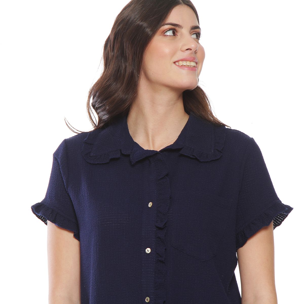 WADOS - BLUSA MANGA CORTA ABOTONADA EN DELANTERO CON BOLSILLO