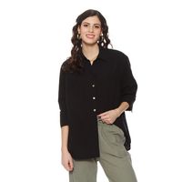 BLUSA MANGA LARGA LINO ABOTONADA EN DELANTERO