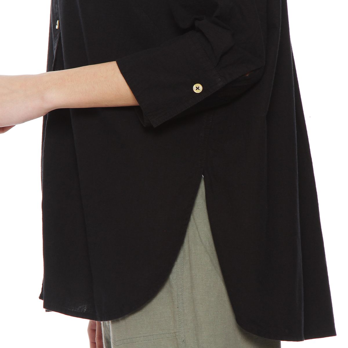 WADOS - BLUSA MANGA LARGA LINO ABOTONADA EN DELANTERO