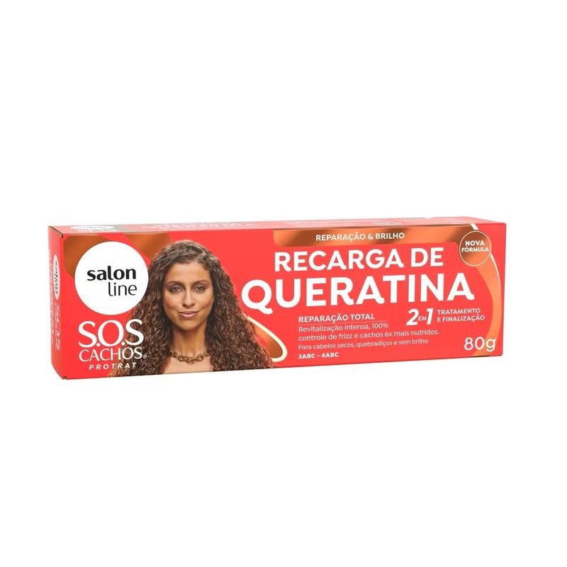 SALON LINE - RECARGA DE QUERATINA SOS CACHOS DE 80GR SALONLINE