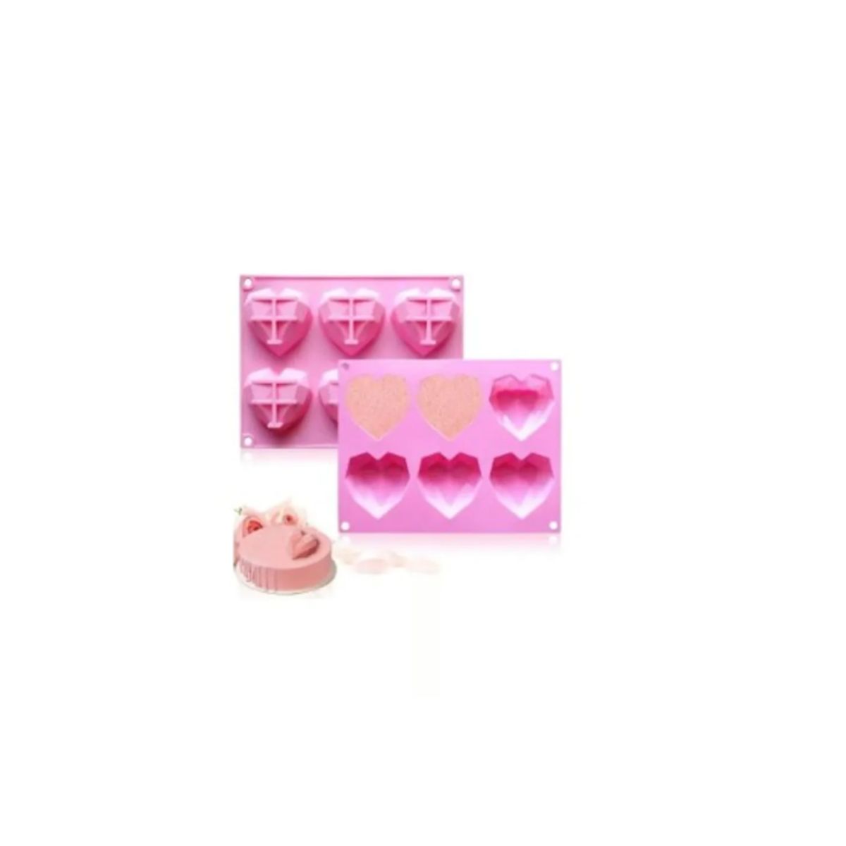 GENERICO - Molde De Silicona Para Pastel En Forma De Corazón Diamante