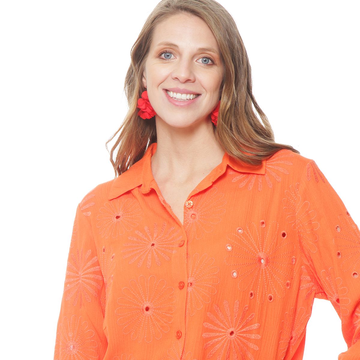 WADOS - BLUSA MANGA 34 BRODERY ABOTONADA EN DELANTERO