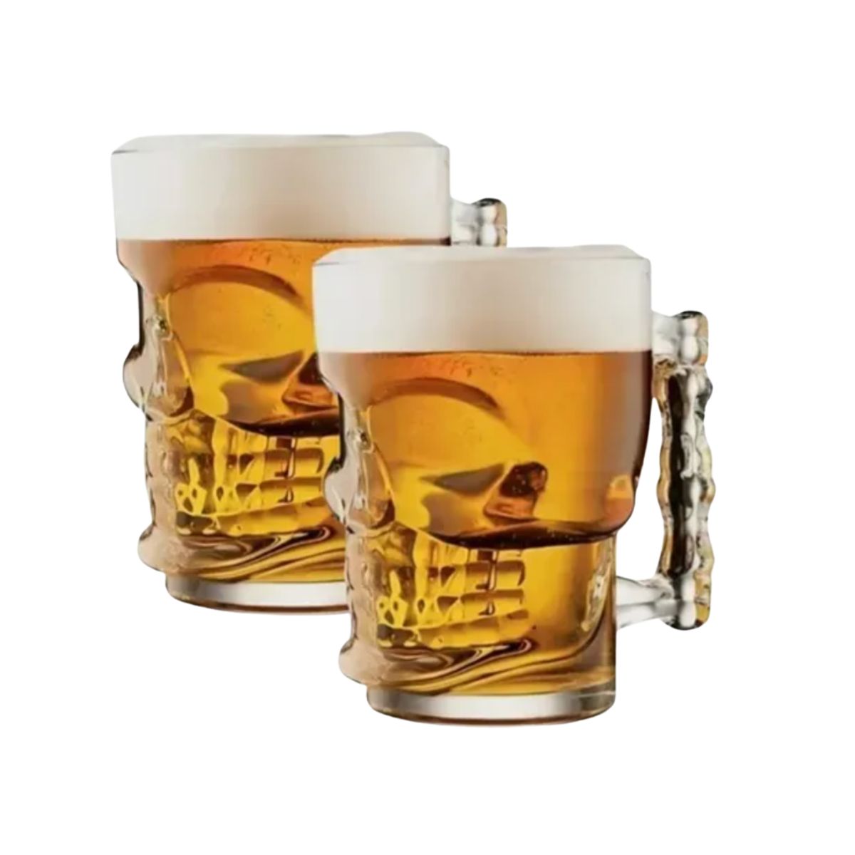 GENERICO - Set 2 Vasos Shoperos Calavera Cerveza 480 ML