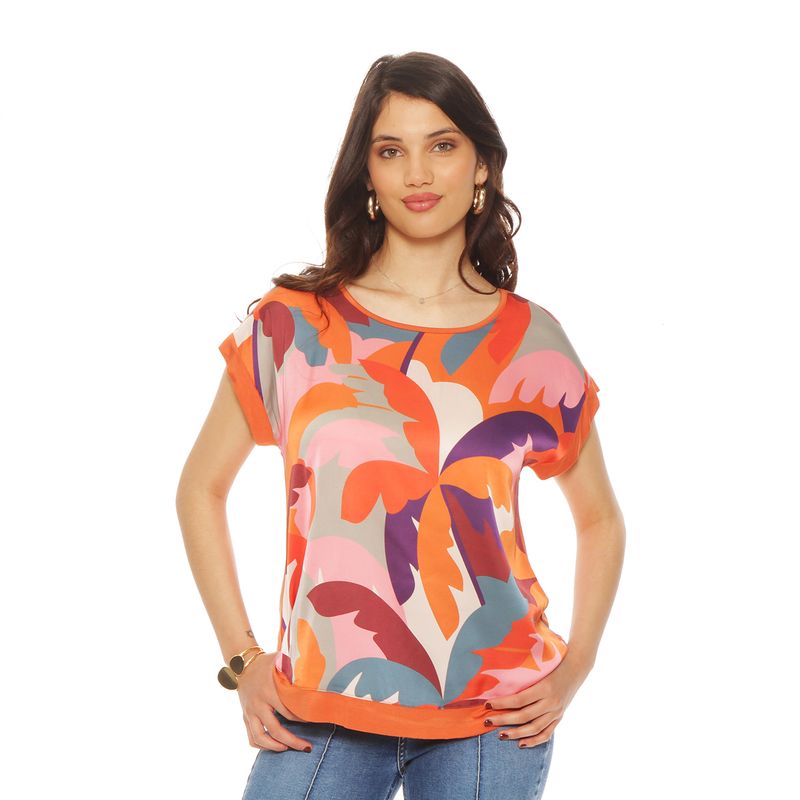 WADOS - BLUSA MANGA CORTA ESTAMPADO ESCOTE REDONDO