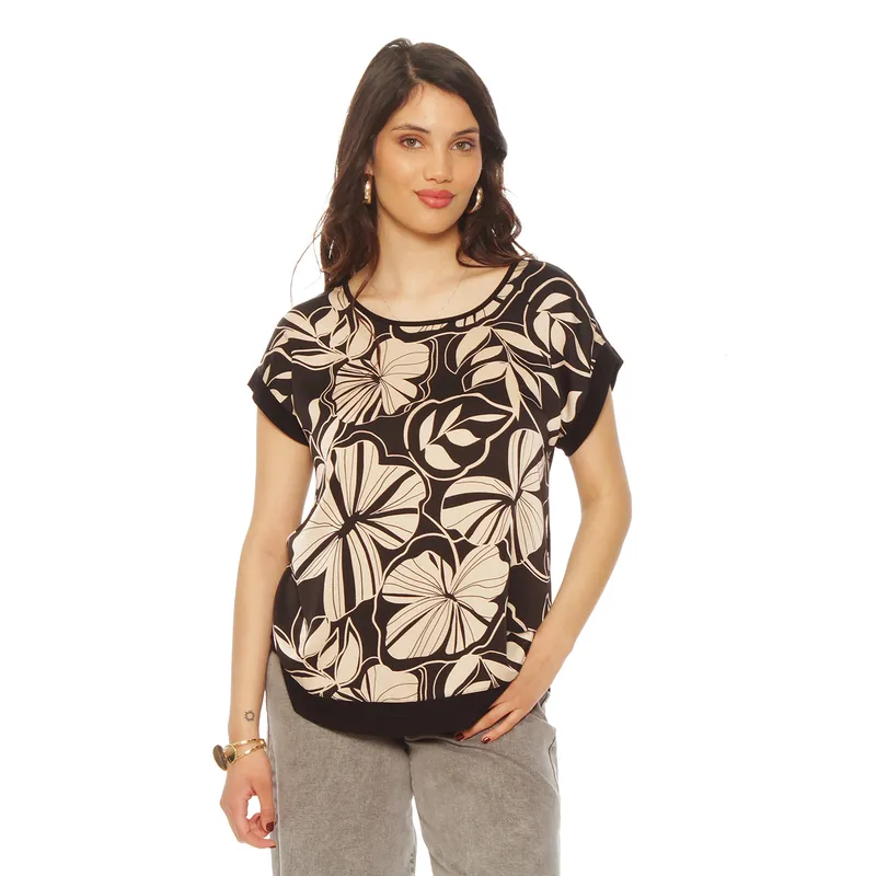 WADOS - BLUSA MANGA CORTA ESTAMPADO ESCOTE REDONDO