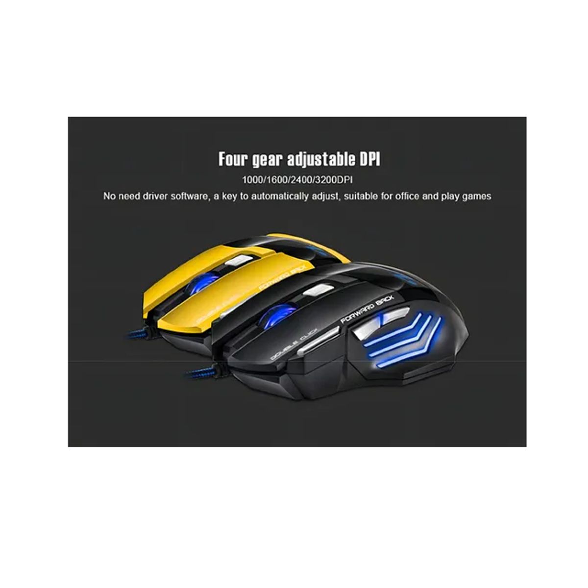 GENERICO - Mouse gamer Weibo 3200 dpi negro Ergonomico Alta Presicion
