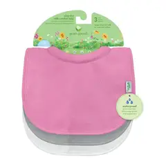 GREEN SPROUTS - Pack 3 Baberos Impermeable Con Cuello Rosa
