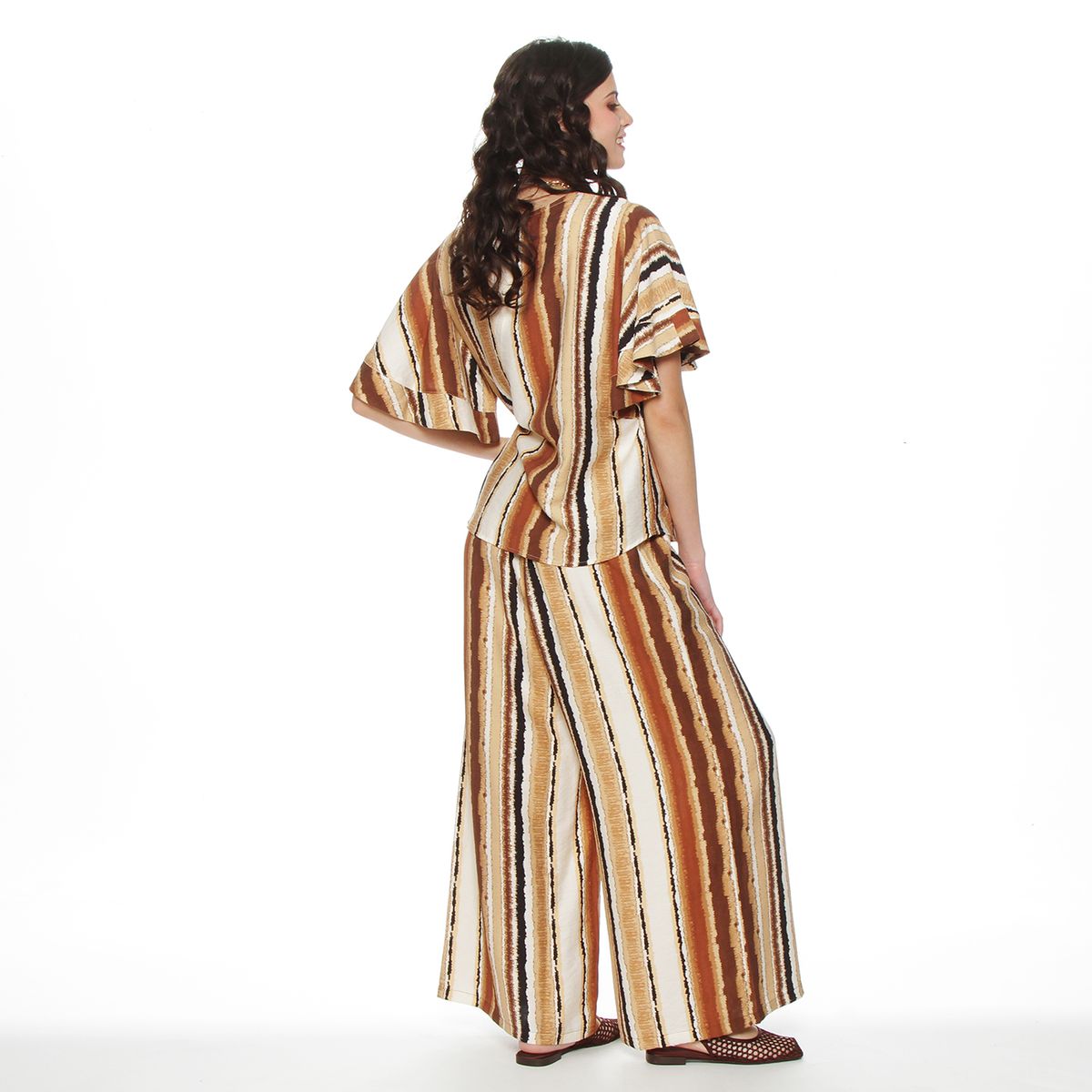 WADOS - BLUSA MANGA CORTA ESTAMPADA ESCOTE V ABOTONADA EN DELANTERO