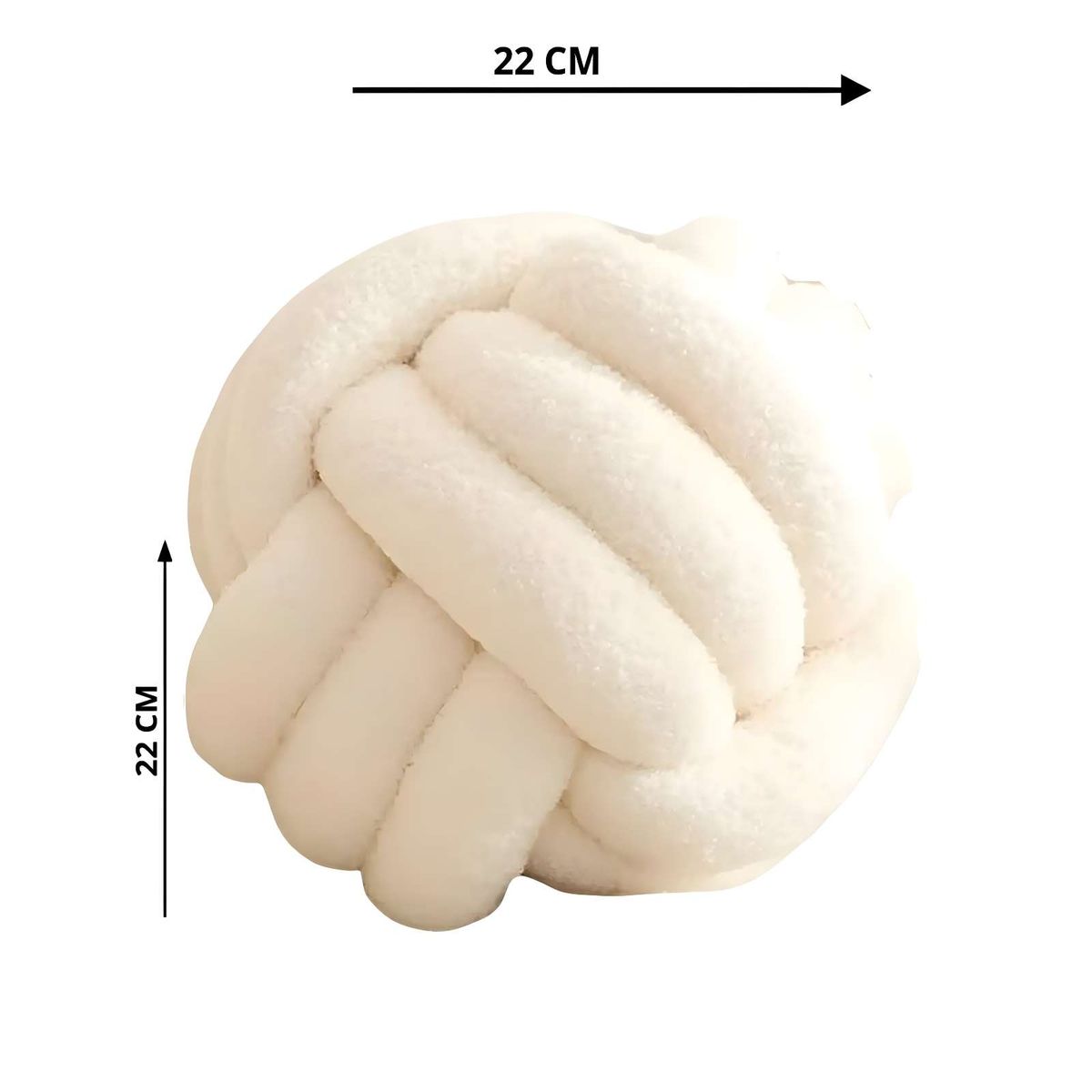 GENERICO - COJIN DISEÑO NUDO BLANCO 22 CM