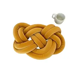 GENERICO - COJIN DISEÑO NUDO GRANDE MOSTAZA 45 CM.