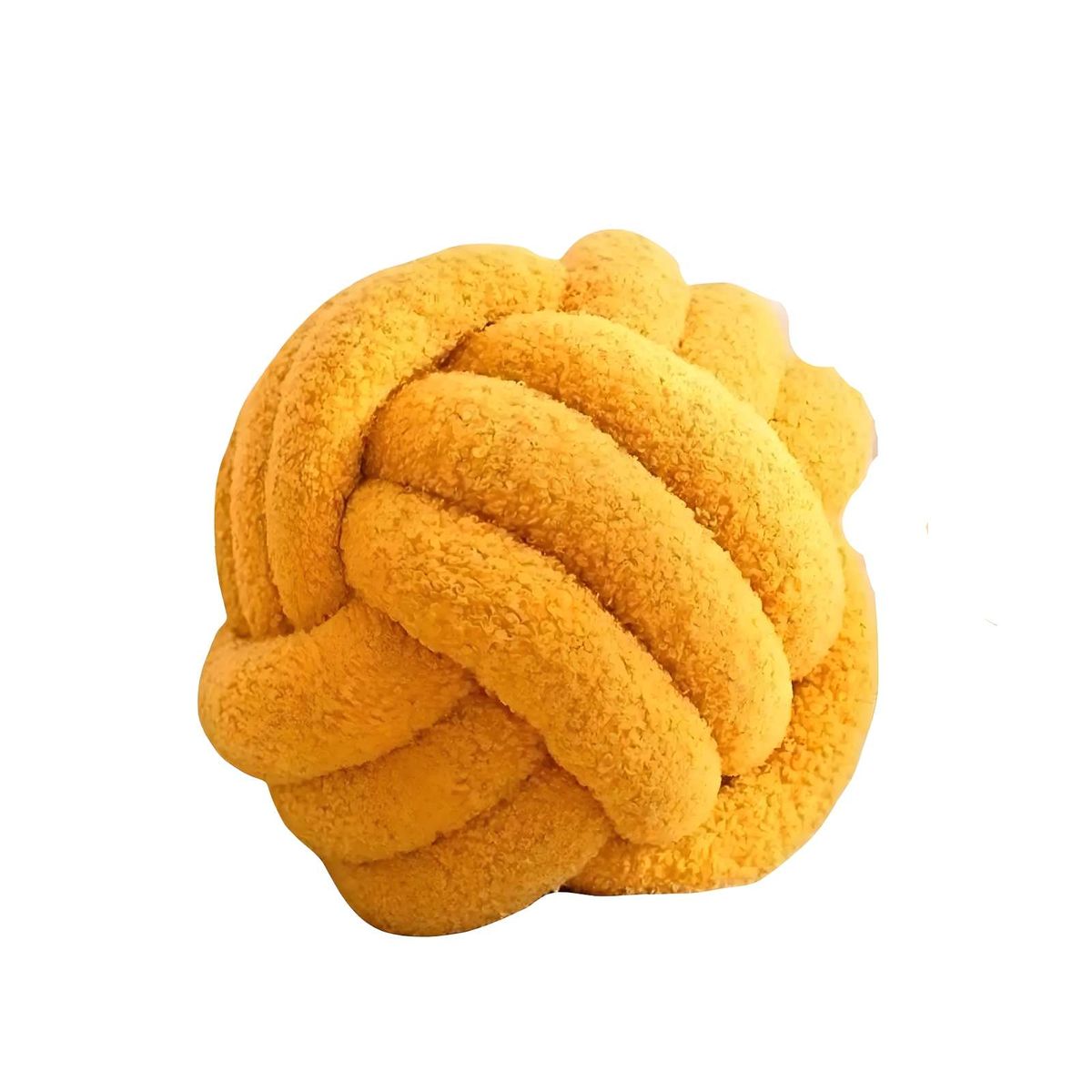 GENERICO - COJIN DISEÑO NUDO MOSTAZA 22 CM