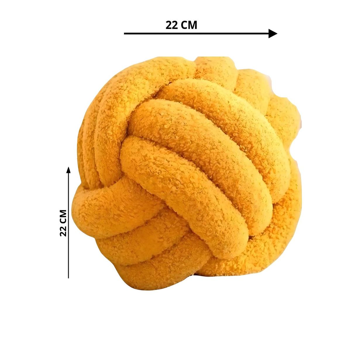 GENERICO - COJIN DISEÑO NUDO MOSTAZA 22 CM