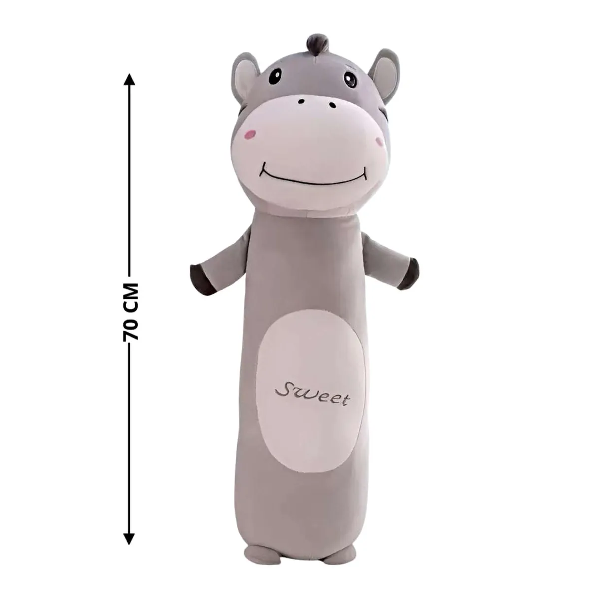 GENERICO - PELUCHE COJIN DISEÑO CABALLO COLOR GRIS