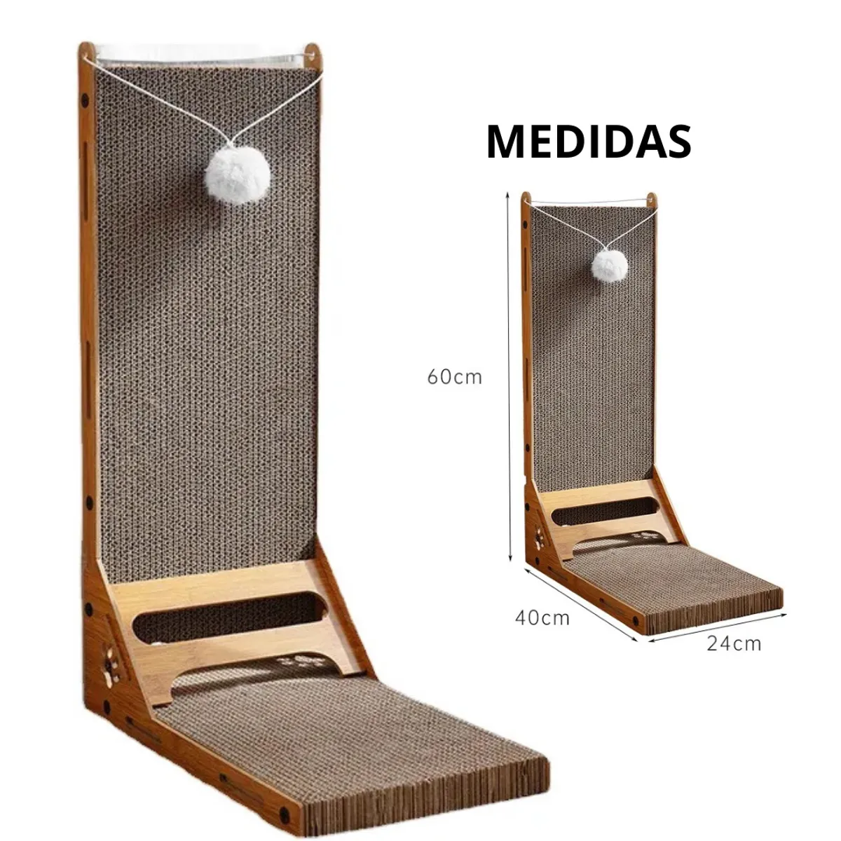 GENERICO - Rascador Vertical L Cartón Para Mascota Gatos Antiestres