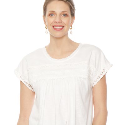 Imagen 2 del producto POLERA MANGA CORTA SOLIDA CON APLICACION EN DELANTERO ESCOTE REDONDO