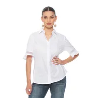 BLUSA MANGA CORTA CON APLICACION EN MANGA Y CON RIB EN LOS COSTADOS