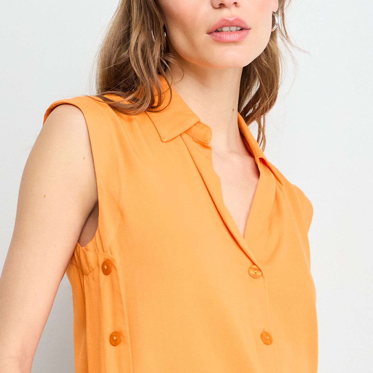 IO - Blusas Sin Manga Mujer Naranjo Io