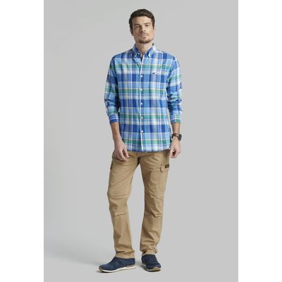 Imagen 2 del producto Camisa Lino Check Arvada Azul