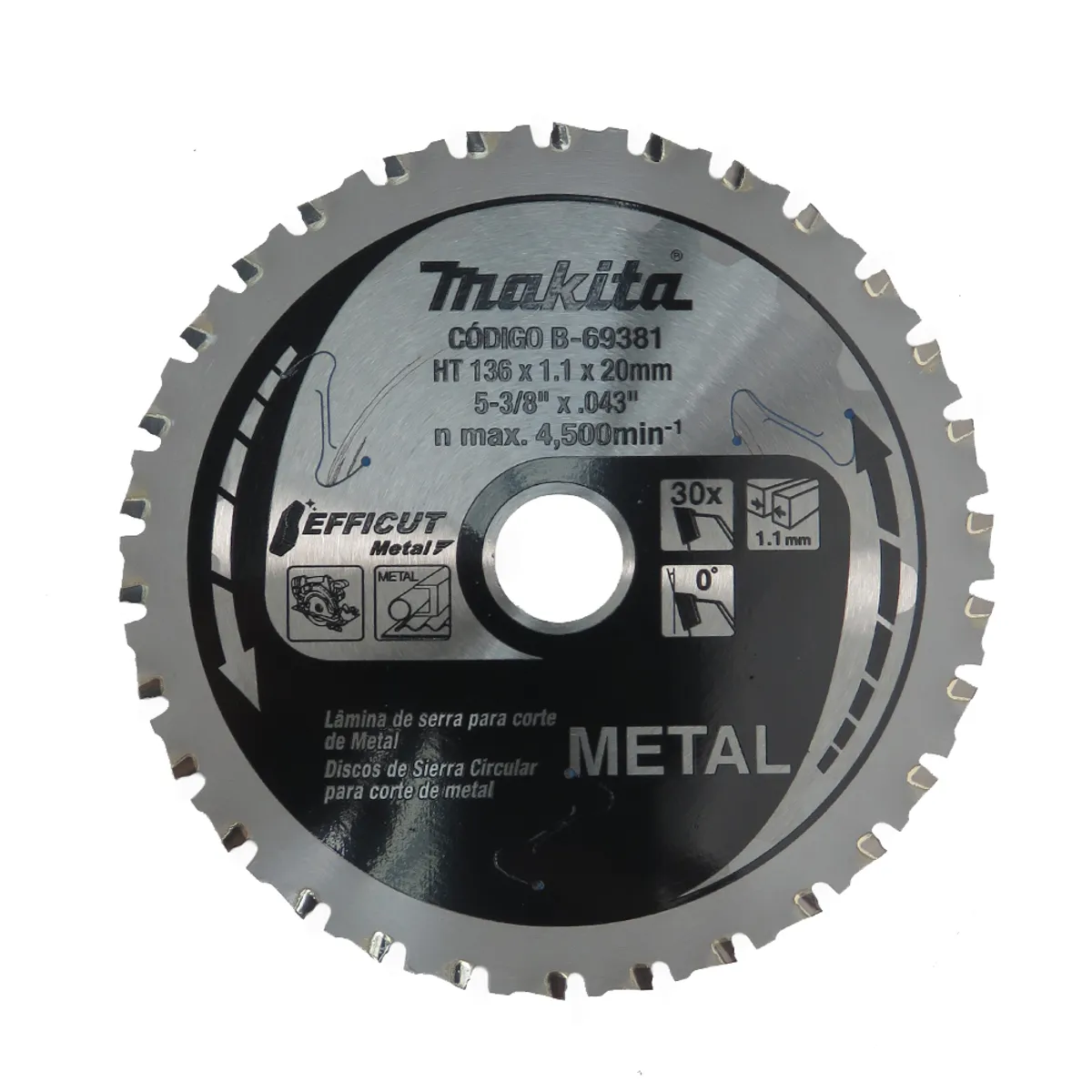 MAKITA - Disco de Corte para Sierra Circular 136mm 30D Metal B-69381 Makita