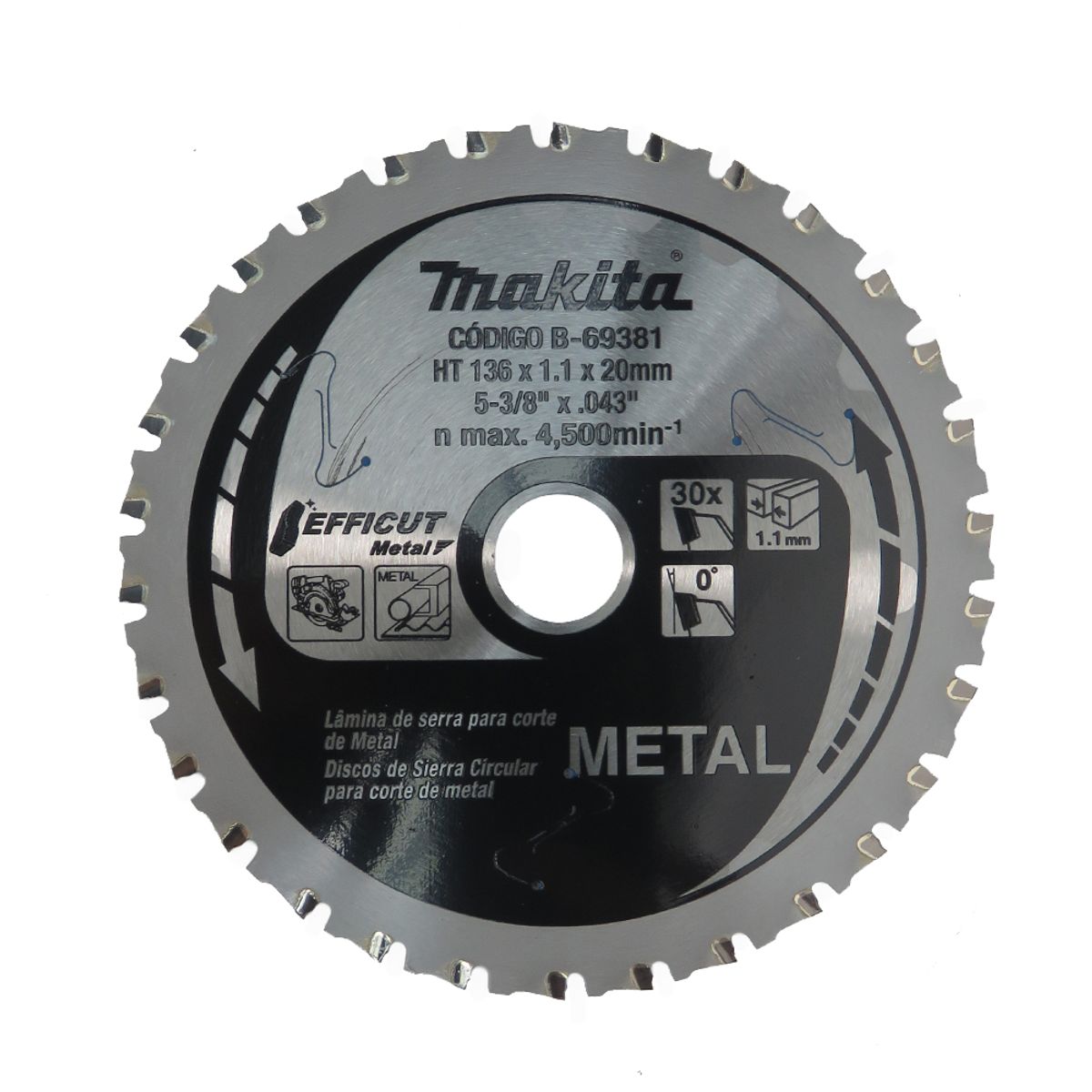 MAKITA - Disco de Corte para Sierra Circular 136mm 30D Metal B-69381 Makita