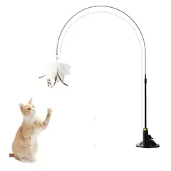 GENERICO - Juguete De Palo Interactivo 3pcs Plumas Gato Con Ventosa