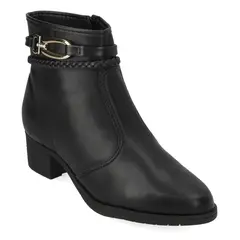 MOLECA - Botin Taco Ancho 5cm Mujer Eco Cuero Negro