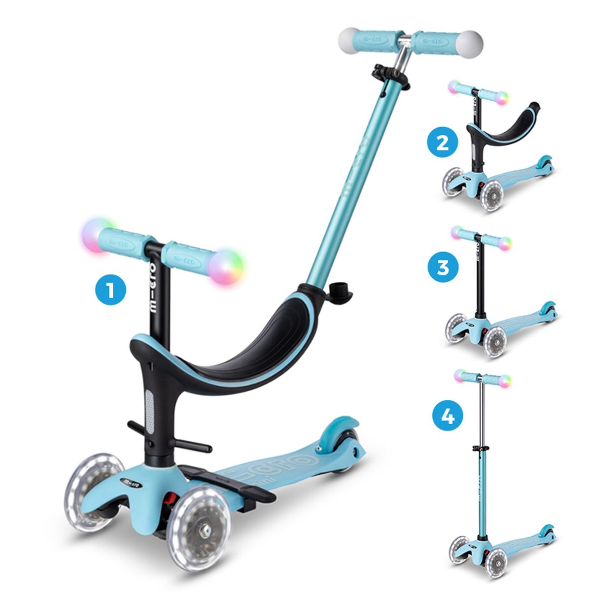 MICRO - Scooter Micro Mini2grow Celeste, Niños 1 a 6 años