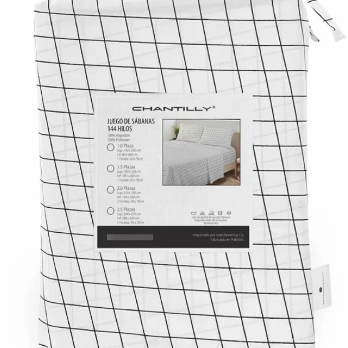 CHANTILLY - Juego De Sabanas 144 Hilos 1.5 Plazas Elegante