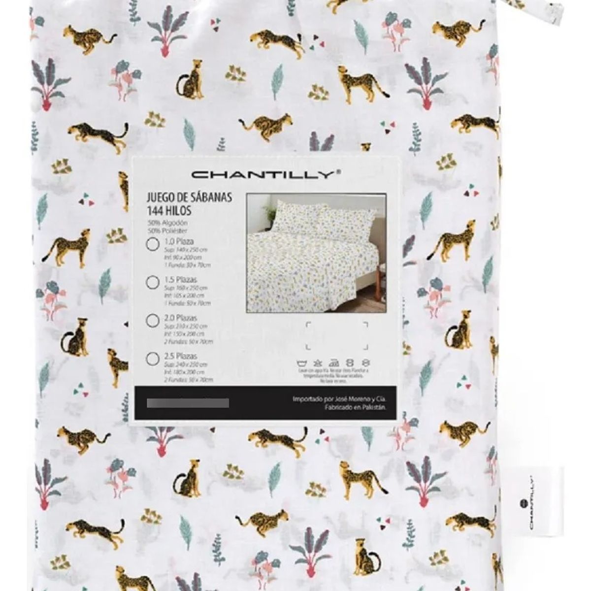 CHANTILLY - Juego De Sabanas 144 Hilos 1.5 Plazas Elegante