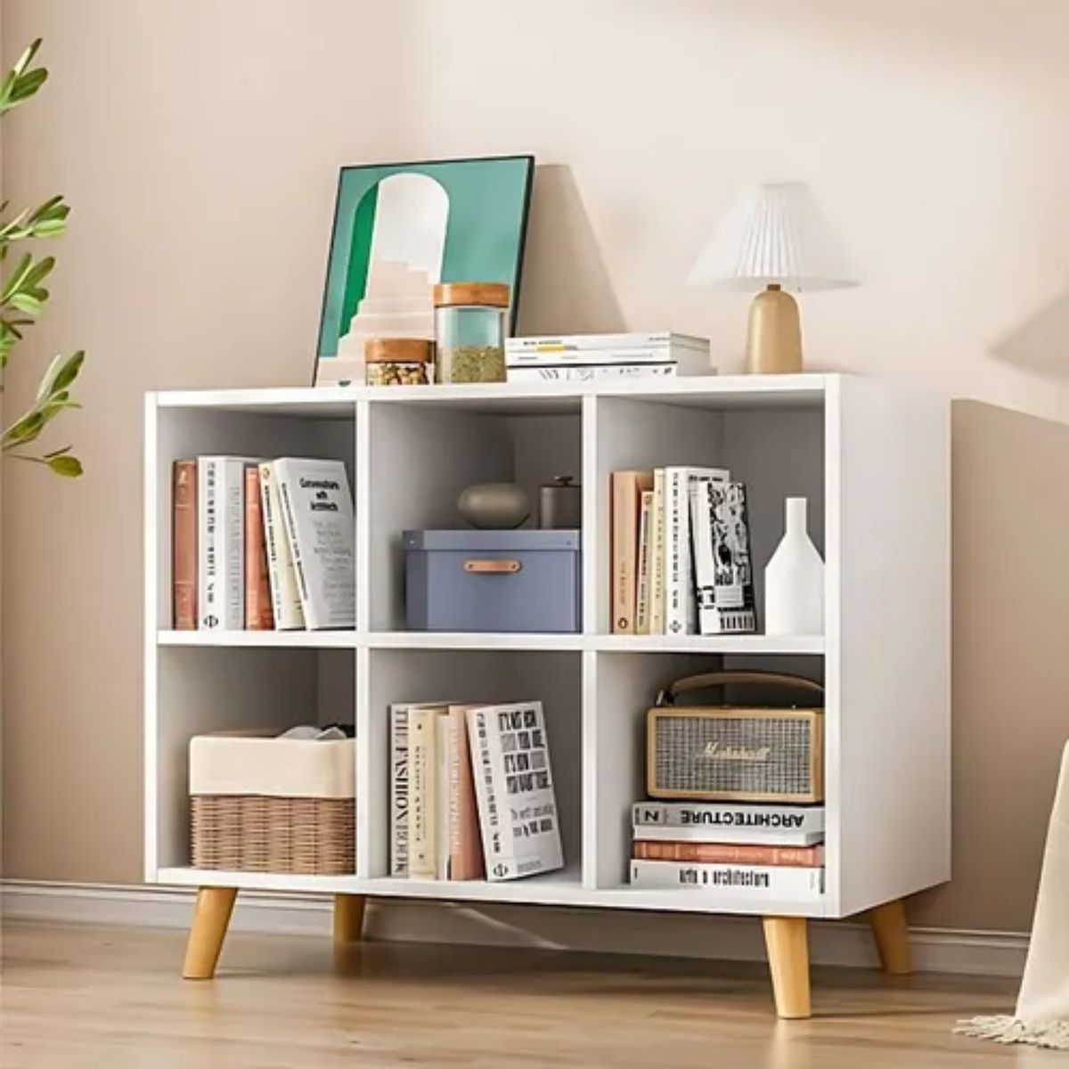 CRUSEC - Estanteria Organizador 6 Niveles 90x30x72 Decoracion Living