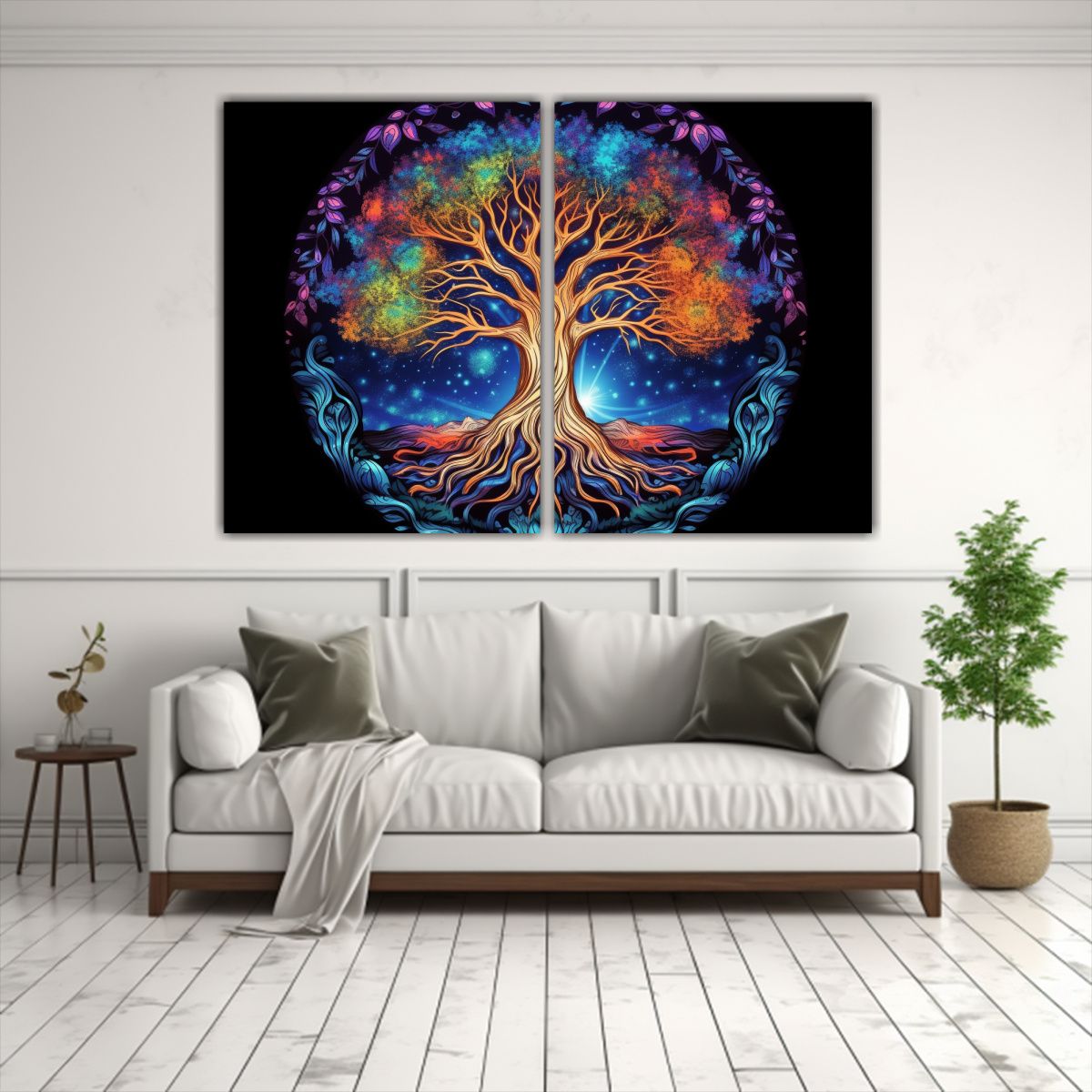 GENERICO - Pinturas Decorativas De árbol Vital En Universo 120x80 Cm