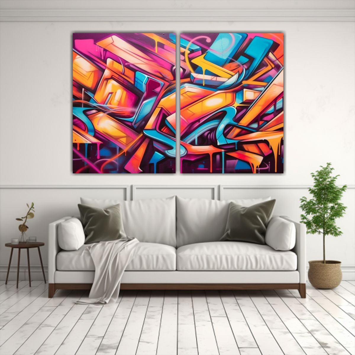GENERICO - Arte Graffiti Para Decorar Sala Con Cuadros 120x80 Cm