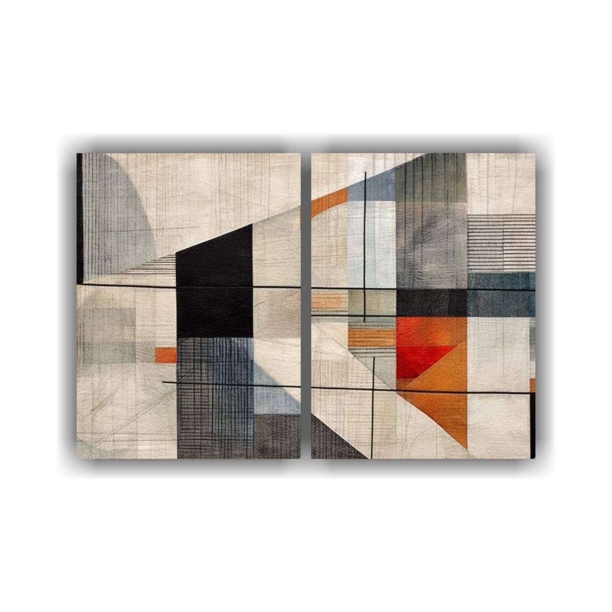 GENERICO - Cuadros Decorativos Estrellados Líneas Negras 120x80 Cm