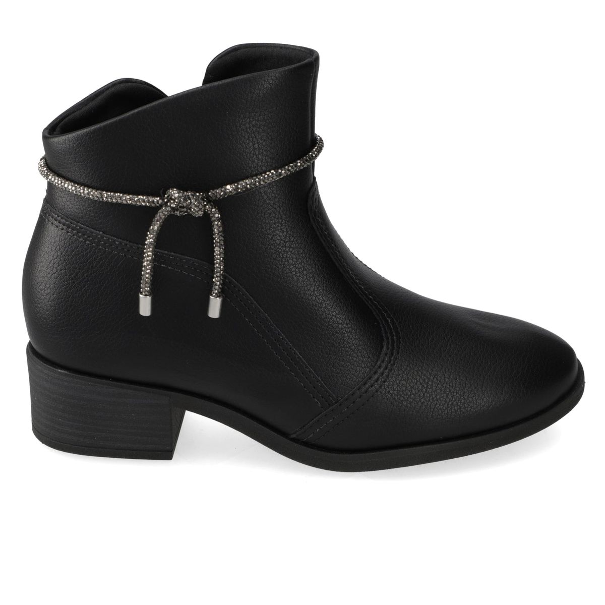 BEIRA RIO - Botin Taco Ancho 3cm Mujer Beira Rio Eco Cuero Negro