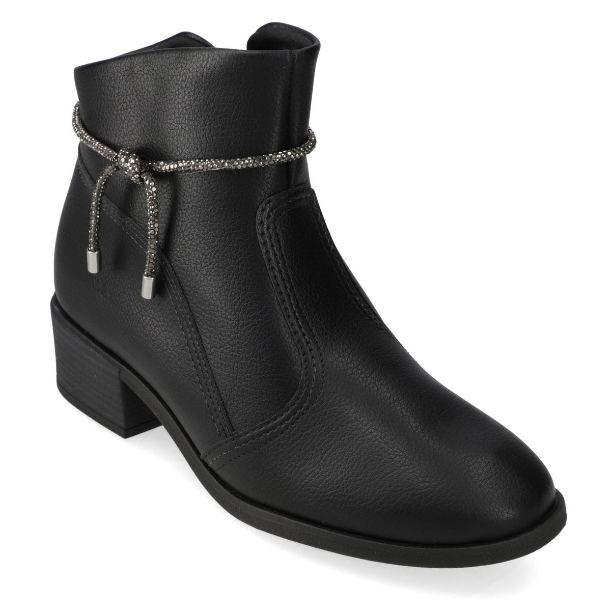 BEIRA RIO - Botin Taco Ancho 3cm Mujer Beira Rio Eco Cuero Negro