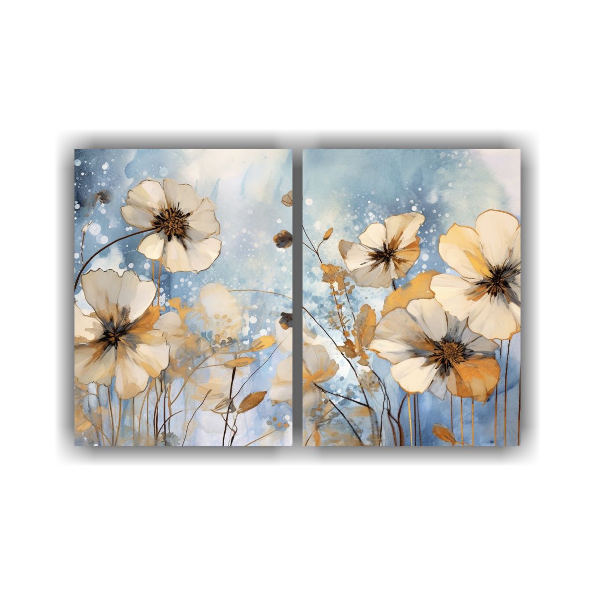 GENERICO - Pinturas Decorativas Acuarelas Equilibrio Flores 120x80 Cm