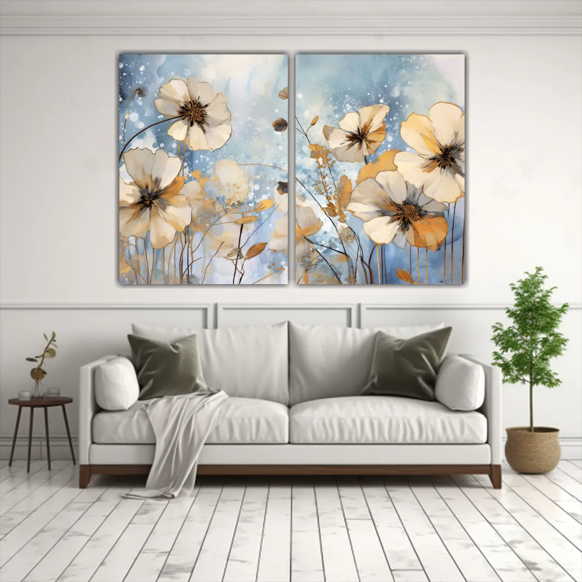 GENERICO - Pinturas Decorativas Acuarelas Equilibrio Flores 120x80 Cm