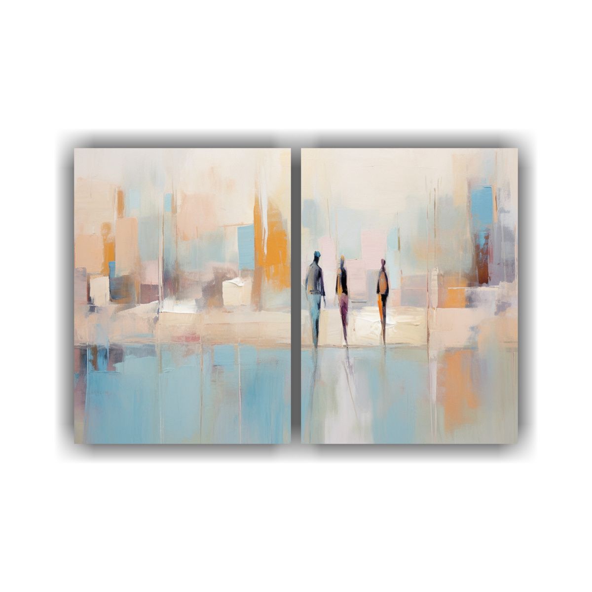 GENERICO - Cuadro Abstracto Dinámico En óleo De Personas 120x80 Cm