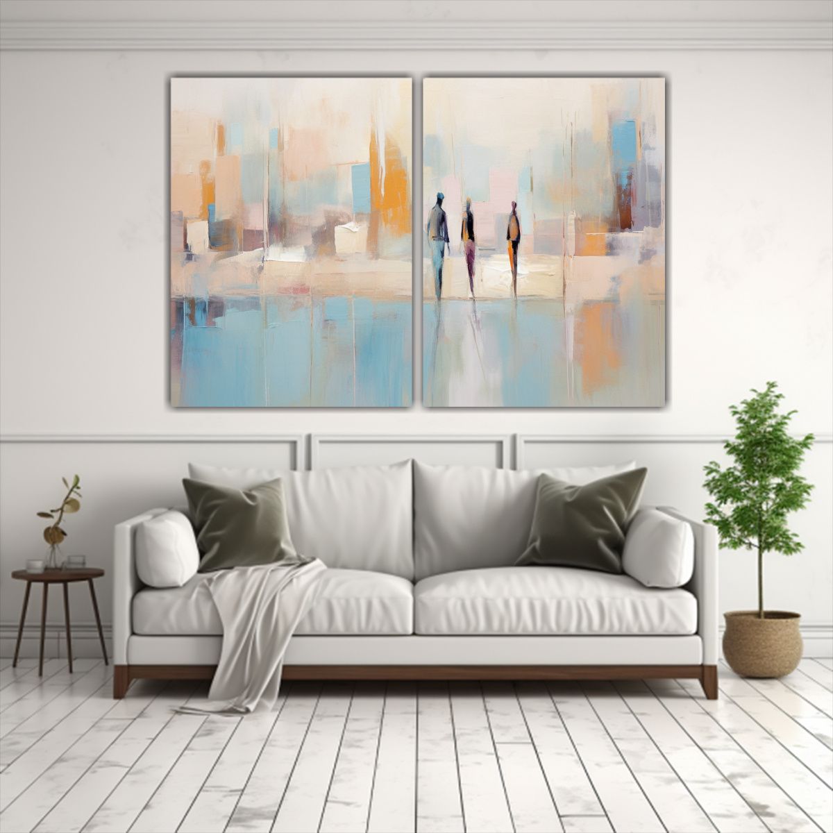 GENERICO - Cuadro Abstracto Dinámico En óleo De Personas 120x80 Cm