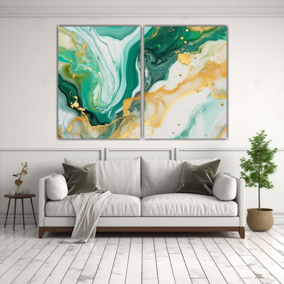 GENERICO - Pintura Abstracta De Arte Fluido En Acuarela 120x80 Cm