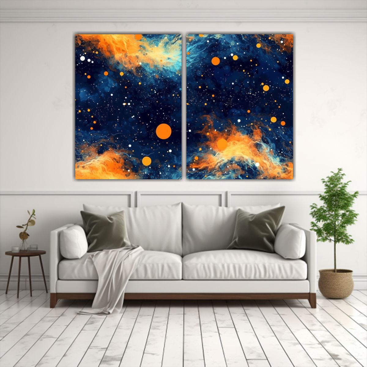 GENERICO - Cuadro Cuadro Espacio Galaxia Detallado Azul 120x80 Cm