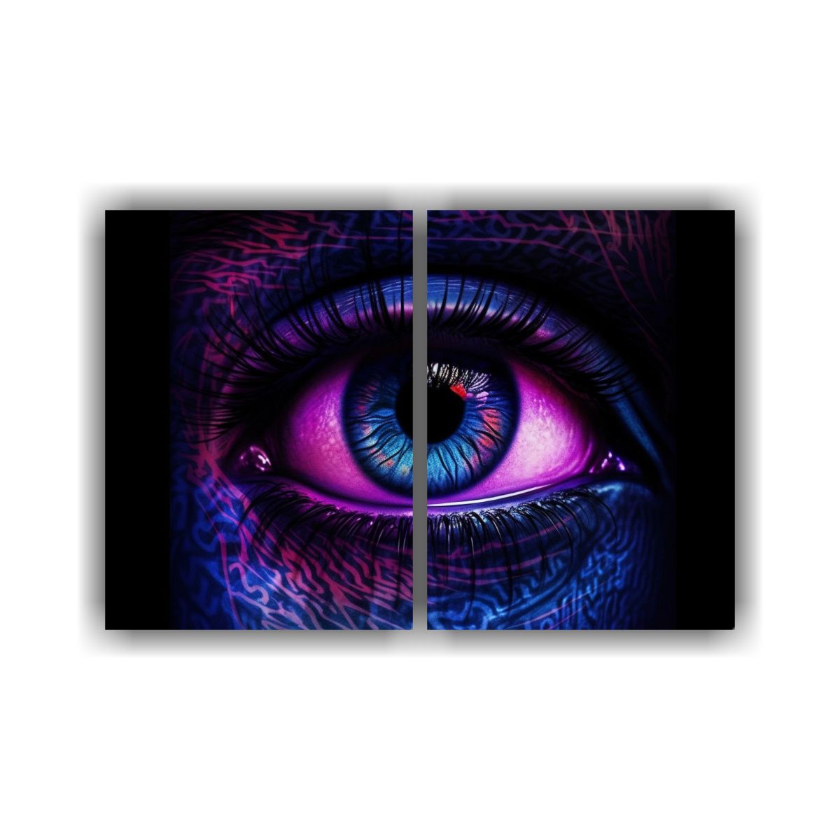 GENERICO - Cuadro Tríptico Rostro Realista Mujer Con Tercer 120x80 Cm