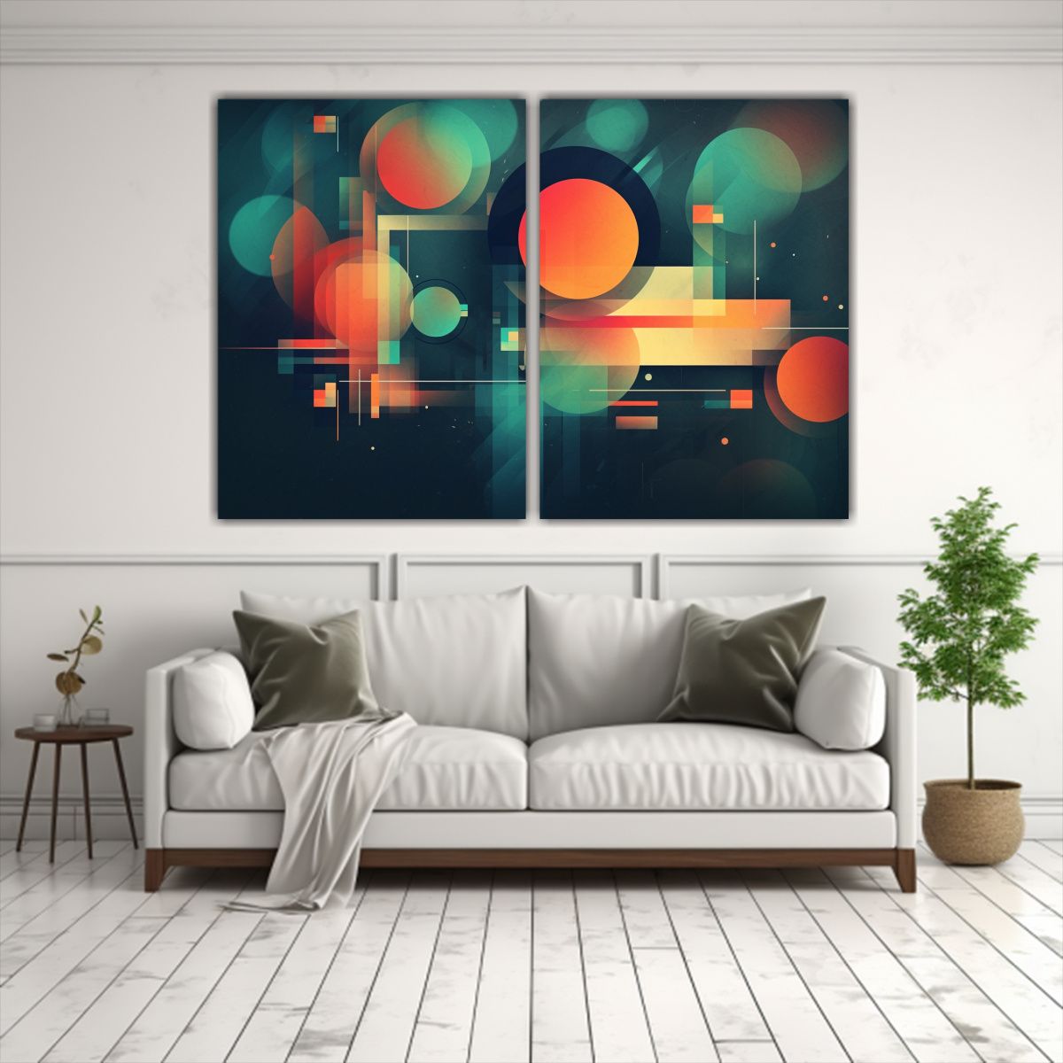 GENERICO - Diseño Mural Tecnológico Con Combinación 120x80 Cm