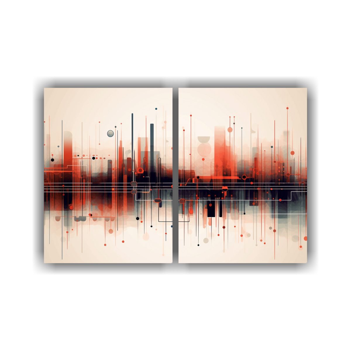 GENERICO - Pinturas Decorativas Con Líneas Abstractas Y 120x80 Cm