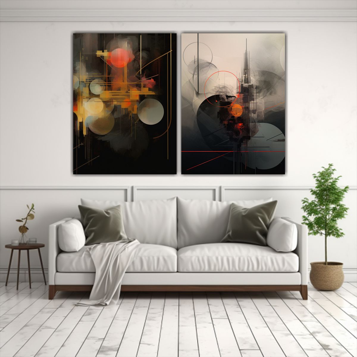 GENERICO - Pinturas Abstractas Con Temas Oscuros Y Apagados 120x80 Cm
