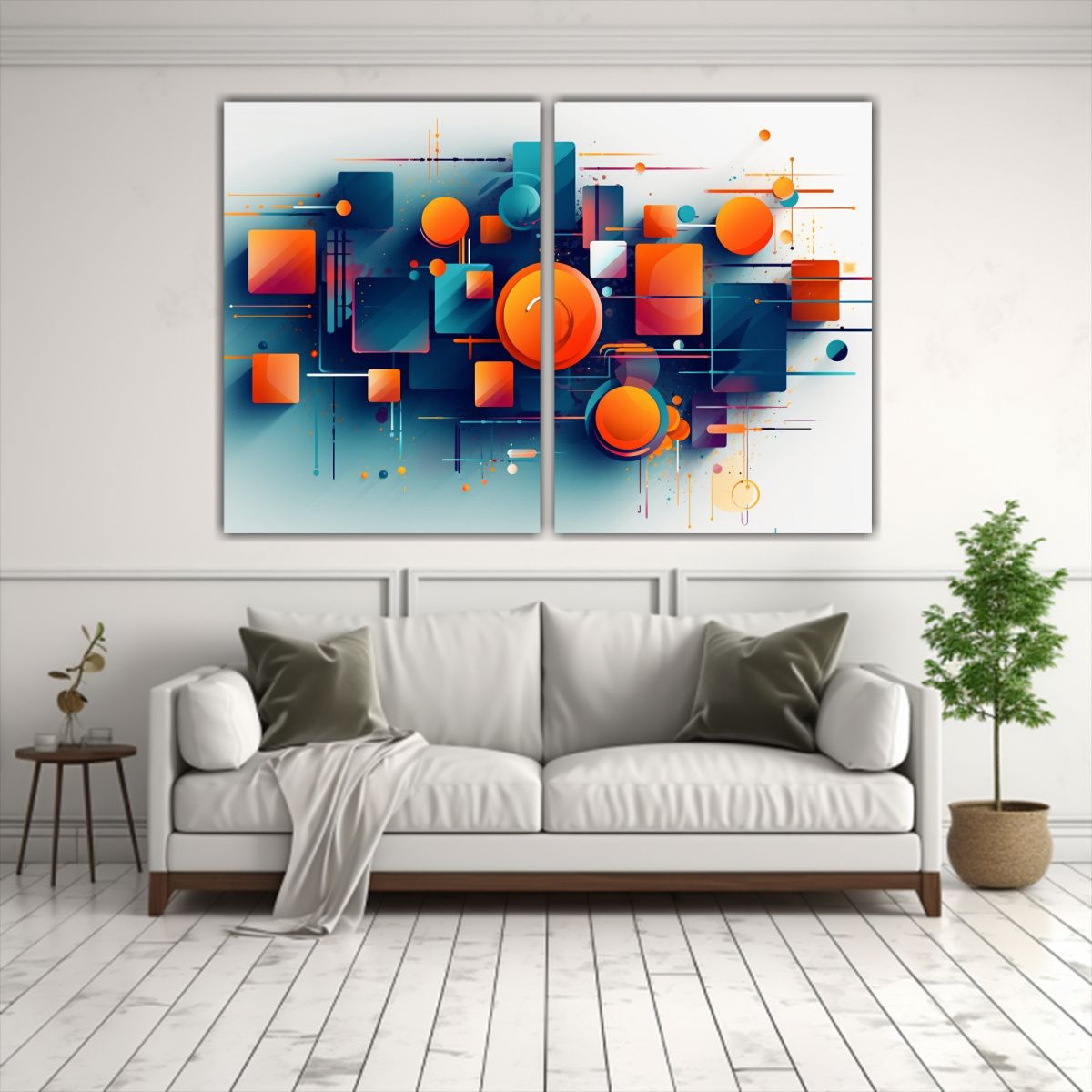 GENERICO - Cuadro Abstracta Original En Acuarela De Alto 120x80 Cm